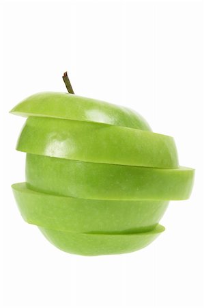 simsearch:400-05367726,k - Slices of Granny Smith Apple on White Background Stock Photo - Budget Royalty-Free & Subscription, Code: 400-05367694