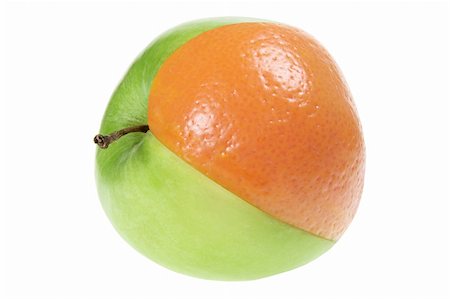 simsearch:400-05367726,k - Slice of Orange in Apple on White Background Stock Photo - Budget Royalty-Free & Subscription, Code: 400-05367727
