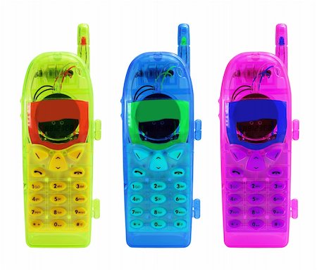 simsearch:400-05366591,k - Toy Mobile Phones on White Background Stock Photo - Budget Royalty-Free & Subscription, Code: 400-05368501