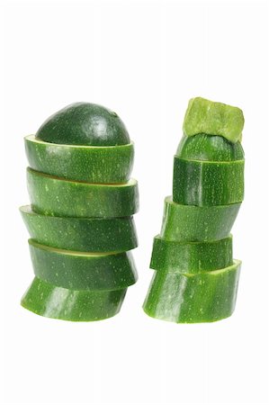 simsearch:400-05367726,k - Stack of Zuchinni  Slices on White Background Stock Photo - Budget Royalty-Free & Subscription, Code: 400-05368522