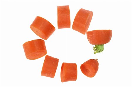simsearch:400-05744489,k - Slices of Carrot on White Background Stock Photo - Budget Royalty-Free & Subscription, Code: 400-05368541
