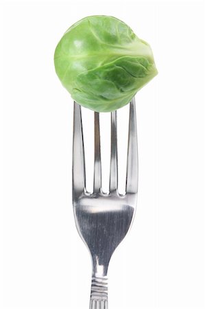simsearch:400-05744489,k - Brussel Sprout on Fork with White Background Stock Photo - Budget Royalty-Free & Subscription, Code: 400-05369294