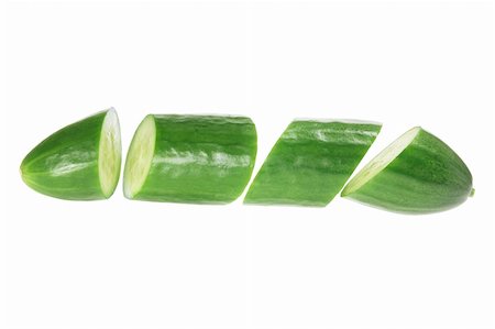 simsearch:400-05367726,k - Slices of Lebanese Cucumber on White Background Stock Photo - Budget Royalty-Free & Subscription, Code: 400-05369426