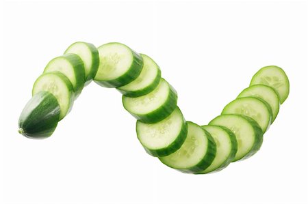 simsearch:400-05367726,k - Slices of Lebanese Cucumber on White Background Stock Photo - Budget Royalty-Free & Subscription, Code: 400-05369427