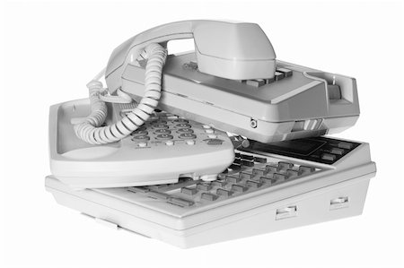 simsearch:400-05366591,k - Stack of Telephones on White Background Stock Photo - Budget Royalty-Free & Subscription, Code: 400-05369902
