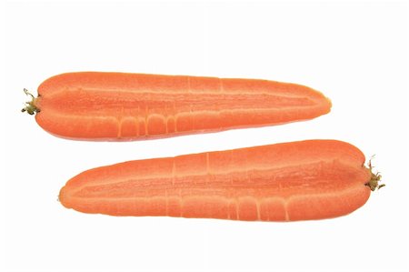 simsearch:400-05744489,k - Halves of Carrot on White Background Stock Photo - Budget Royalty-Free & Subscription, Code: 400-05369924