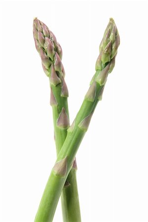 Two Stalks of Asparagus on White Background Stock Photo - Budget Royalty-Free & Subscription, Code: 400-05369925