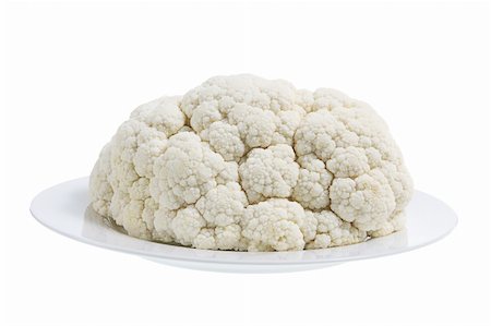 simsearch:400-05744489,k - Cauliflower on Plate with White Background Stock Photo - Budget Royalty-Free & Subscription, Code: 400-05369928