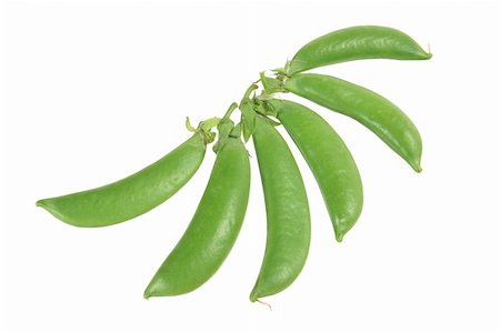 simsearch:400-05744520,k - Sugar Snap Peas on White Background Stock Photo - Budget Royalty-Free & Subscription, Code: 400-05369940