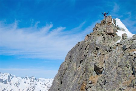 Extreme sport. The rock-climber during rock conquest Stock Photo - Budget Royalty-Free & Subscription, Code: 400-05360126