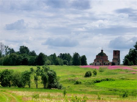 Ancient bricked abandoned church in Russia. Stock Photo - Budget Royalty-Free & Subscription, Code: 400-05360741