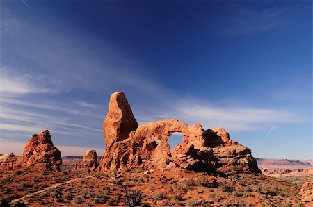 Turret Arch at Arches National Park on a clear day morning Stock Photo - Budget Royalty-Free & Subscription, Code: 400-05361559