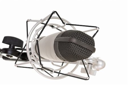 simsearch:400-04278064,k - vintage microphone on a white background Stock Photo - Budget Royalty-Free & Subscription, Code: 400-05361758