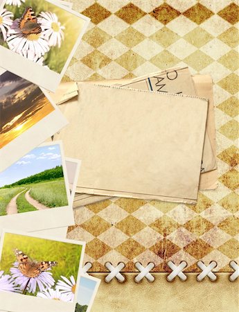 simsearch:400-05892111,k - Memories. Sheet old paper and photos Stock Photo - Budget Royalty-Free & Subscription, Code: 400-05362753