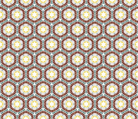 Geometrical vector pattern (seamless) with stars and circles in yellow, grey, brown, green Stock Photo - Budget Royalty-Free & Subscription, Code: 400-05363553