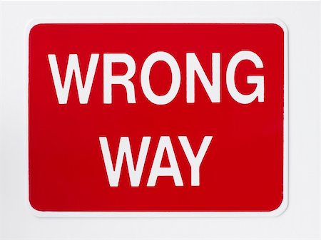 Wrong Way Road Sign Stock Photo - Budget Royalty-Free & Subscription, Code: 400-05374638