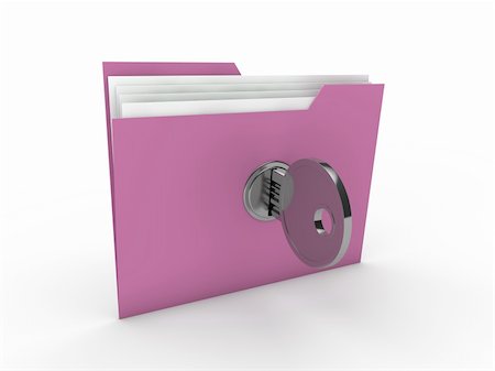 3d lock folder key data pink paper Stock Photo - Budget Royalty-Free & Subscription, Code: 400-05374985