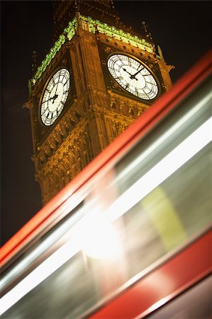 simsearch:614-06719755,k - Double Decker Bus Speeding Past Big Ben, London, England Stock Photo - Budget Royalty-Free & Subscription, Code: 400-05375361