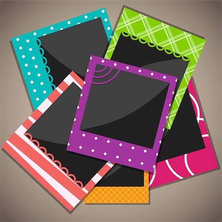 scrapbook circle card - Vector photo frames Foto de stock - Super Valor sin royalties y Suscripción, Código: 400-05375545