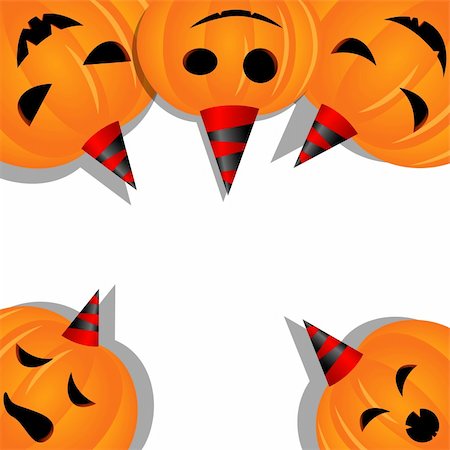 evil faces for emotions - Vector halloween picture with pumpkins Stock Photo - Budget Royalty-Free & Subscription, Code: 400-05375541