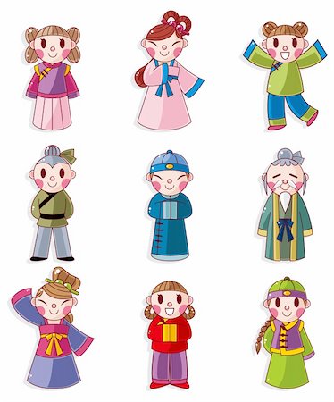 cartoon Chinese people icon set Stock Photo - Budget Royalty-Free & Subscription, Code: 400-05376555