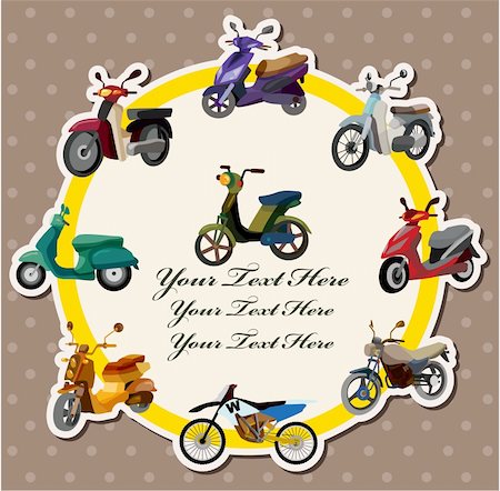 simsearch:400-05670383,k - cartoon motorcycle card Stock Photo - Budget Royalty-Free & Subscription, Code: 400-05376563