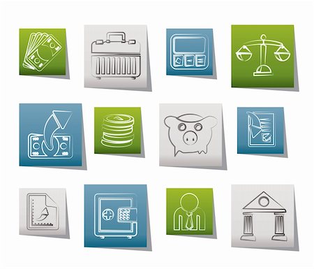 simsearch:400-04913456,k - Bank, business and finance icons - vector icon set Stock Photo - Budget Royalty-Free & Subscription, Code: 400-05377130