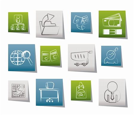 Business,  Management and office icons - vector icon set Stock Photo - Budget Royalty-Free & Subscription, Code: 400-05377159