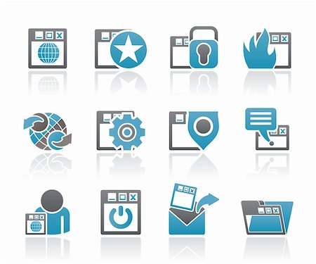 simsearch:400-04274313,k - Internet, website and  Security Icons - vector icon set Stock Photo - Budget Royalty-Free & Subscription, Code: 400-05377160