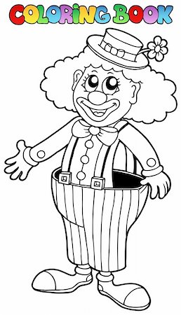 simsearch:400-05880757,k - Coloring book with happy clown 2 - vector illustration. Stock Photo - Budget Royalty-Free & Subscription, Code: 400-05377353