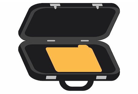 empty suitcase - An open briefcase with a single file inside. Stock Photo - Budget Royalty-Free & Subscription, Code: 400-05377531
