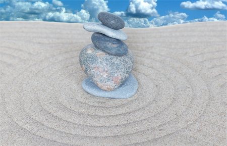 simsearch:400-05373814,k - pyramid with five stones on sand and sky background Stock Photo - Budget Royalty-Free & Subscription, Code: 400-05379055