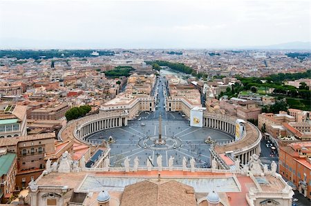 simsearch:400-05369313,k - View at the St. Peter's Square from the top of St. Peter's Basilica in Rome, Italy Stock Photo - Budget Royalty-Free & Subscription, Code: 400-05370025