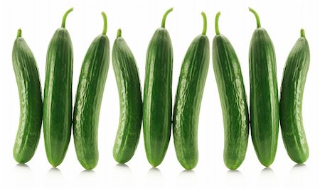 simsearch:400-05744489,k - Cucumber on White Background Stock Photo - Budget Royalty-Free & Subscription, Code: 400-05370142