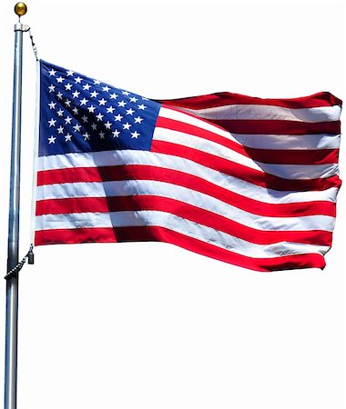 simsearch:400-06086537,k - American flag waving in the wind, isolated Stock Photo - Budget Royalty-Free & Subscription, Code: 400-05370365