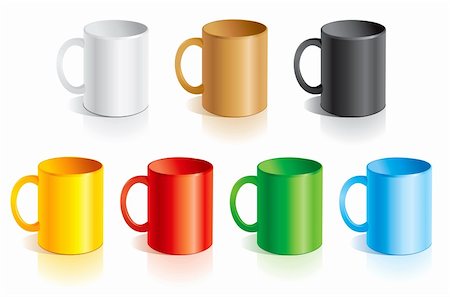 Vector templates mugs of different colors Stock Photo - Budget Royalty-Free & Subscription, Code: 400-05370515