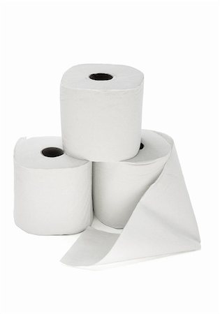 simsearch:400-05370670,k - Three toilet rolls arranged on white background Stock Photo - Budget Royalty-Free & Subscription, Code: 400-05370670