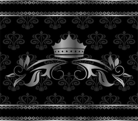 Illustration luxury vintage aluminum frame template with crown - vector Stock Photo - Budget Royalty-Free & Subscription, Code: 400-05370717