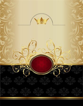 simsearch:400-05904254,k - Illustration luxury gold label with emblem - vector Stock Photo - Budget Royalty-Free & Subscription, Code: 400-05370726