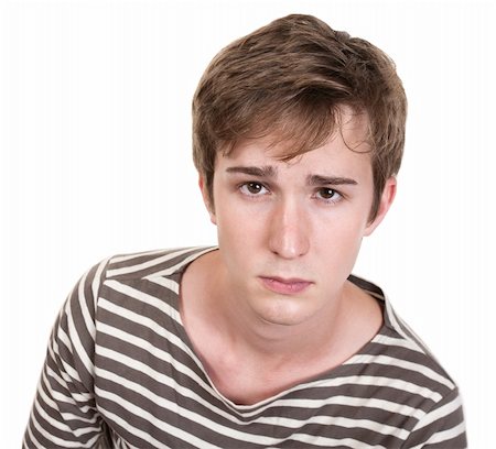 simsearch:400-05388090,k - Sad Caucasian teen isolated over white background Stock Photo - Budget Royalty-Free & Subscription, Code: 400-05372655