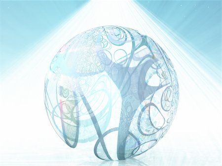 Abstract ball shape with swirling lines Stock Photo - Budget Royalty-Free & Subscription, Code: 400-05373760