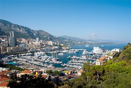 Monaco Harbour and Monte Carlo viewed from the Palace Square Stock Photo - Budget Royalty-Free & Subscription, Code: 400-05384097