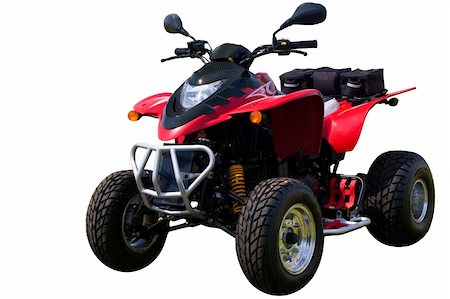 Red quad bike (ATV)  isolated on white Stock Photo - Budget Royalty-Free & Subscription, Code: 400-05384974