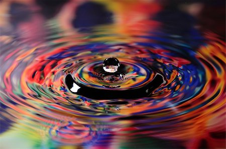 simsearch:400-05275951,k - Colorful droplet of water on a reflected on artist's pallete Stock Photo - Budget Royalty-Free & Subscription, Code: 400-05385697
