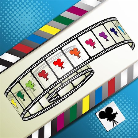 films and entertainment mask - Film frames with colored camera Stock Photo - Budget Royalty-Free & Subscription, Code: 400-05386586