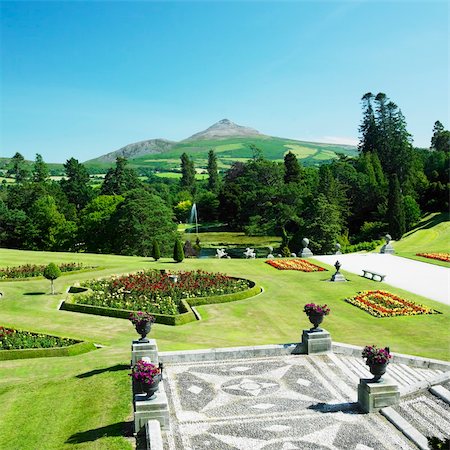 simsearch:400-05387304,k - Powerscourt Gardens, Sugar Loaf Mountain at the background, County Wicklow, Ireland Stock Photo - Budget Royalty-Free & Subscription, Code: 400-05387331