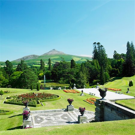 simsearch:400-05387304,k - Powerscourt Gardens, Sugar Loaf Mountain at the background, County Wicklow, Ireland Stock Photo - Budget Royalty-Free & Subscription, Code: 400-05387332