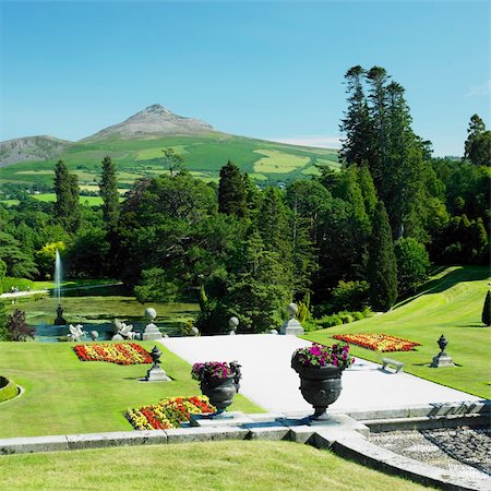 simsearch:400-05387304,k - Powerscourt Gardens, Sugar Loaf Mountain at the background, County Wicklow, Ireland Stock Photo - Budget Royalty-Free & Subscription, Code: 400-05387333