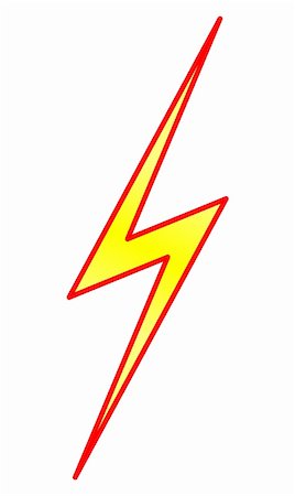 electrical energy hazard - Yellow lightning symbol with red contour Stock Photo - Budget Royalty-Free & Subscription, Code: 400-05387586