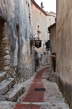 provence street scenes - A narrow alley in the picturesque mountain top village of Eze near Monaco in France. Stock Photo - Budget Royalty-Free & Subscription, Code: 400-05387878
